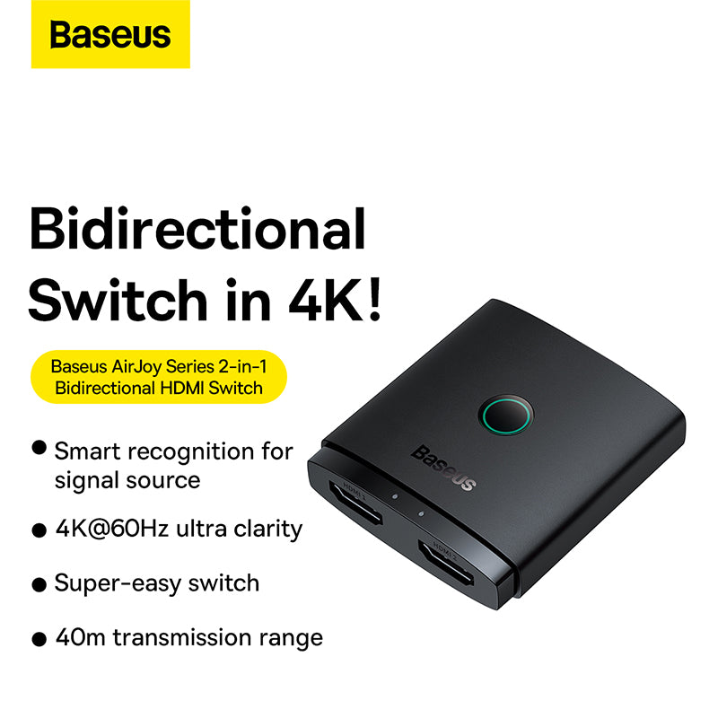 Baseus AirJoy Series 2-in-1 Bidirectional HDMI Switch Cluster Black