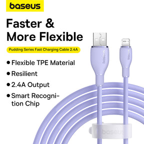 Baseus Pudding Series Fast Charging Cable USB to iP 2.4A 1.2m