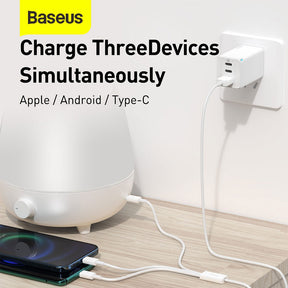 Baseus Superior Series Fast Charging Data Cable USB to M+L+C 3.5A 1.5m-White